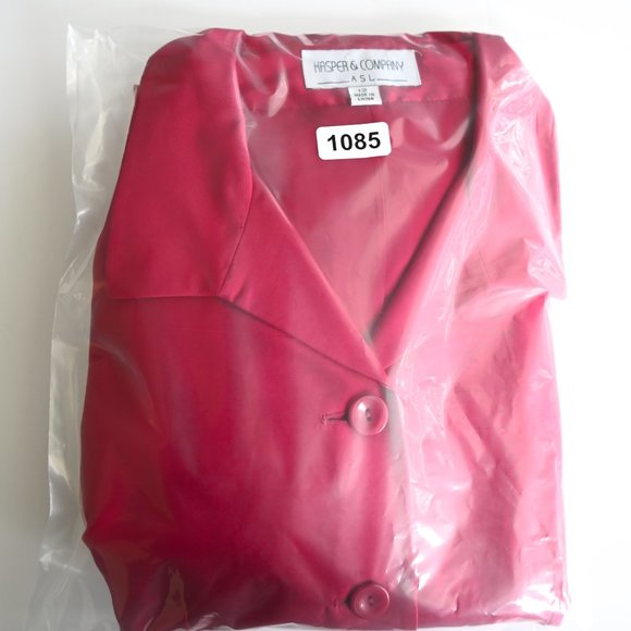 KASPER & COMPANY ASL Burgundy Silk Long Sleeve Jacket - Size 12 - Picture 8 of 8